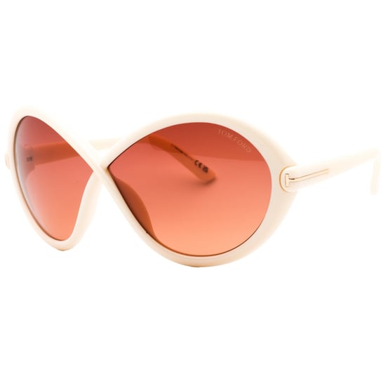 Gafas de sol Tom Ford con montura color marfil y lentes burdeos degradados - Image 2
