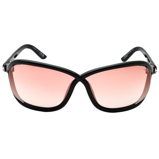 Gafas de sol Tom Ford con lentes de terciopelo y espejo en negro brillante - Image 1