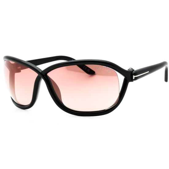 Gafas de sol Tom Ford con lentes de terciopelo y espejo en negro brillante - Image 2