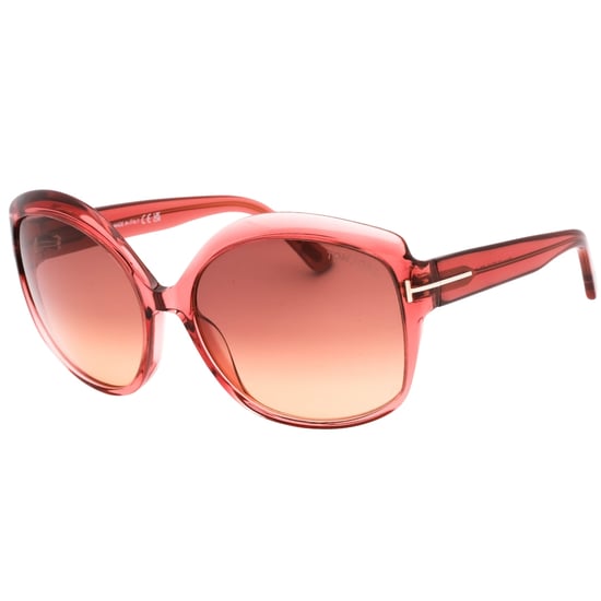 Gafas de sol Tom Ford con montura rosa brillante y lentes burdeos degradadas - Image 2