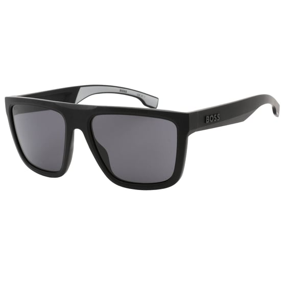 Gafas de sol Hugo Boss con lentes grises, detalles en negro y gris - Image 2