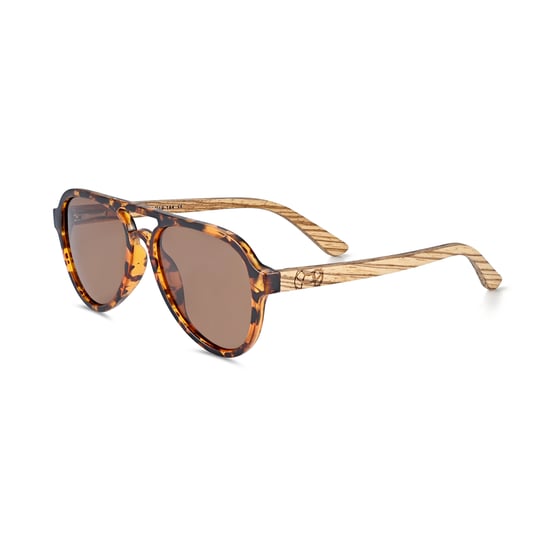 Gafas de sol polarizadas Earth Wood Mazatlan - Cebra/Marrón - Image 1