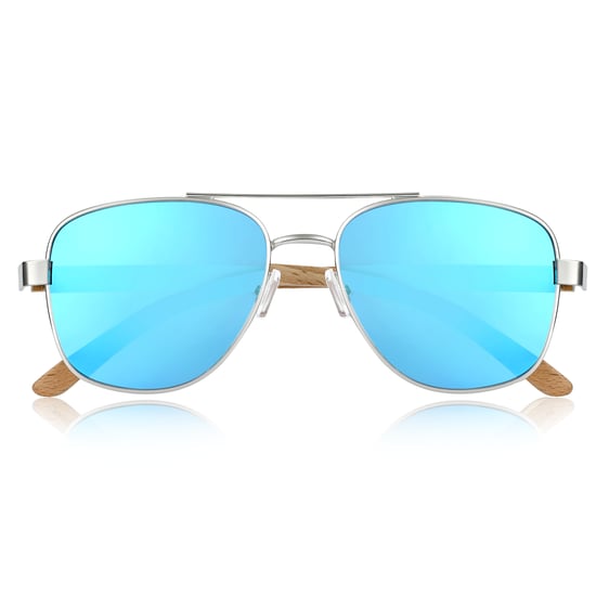Gafas de sol polarizadas Earth Wood Kotor - Bambú/Azul - Image 2