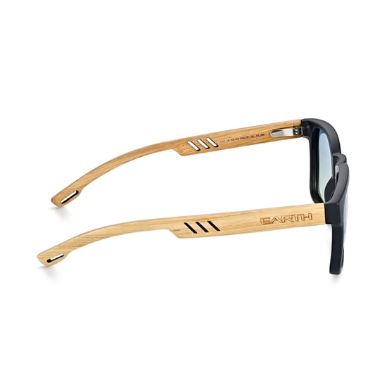 Gafas de sol polarizadas Earth Wood Haven - Bambú/Azul-amarillo - Image 3
