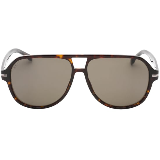Gafas de sol Hugo Boss Havana con montura marrón y lentes grises - Image 1