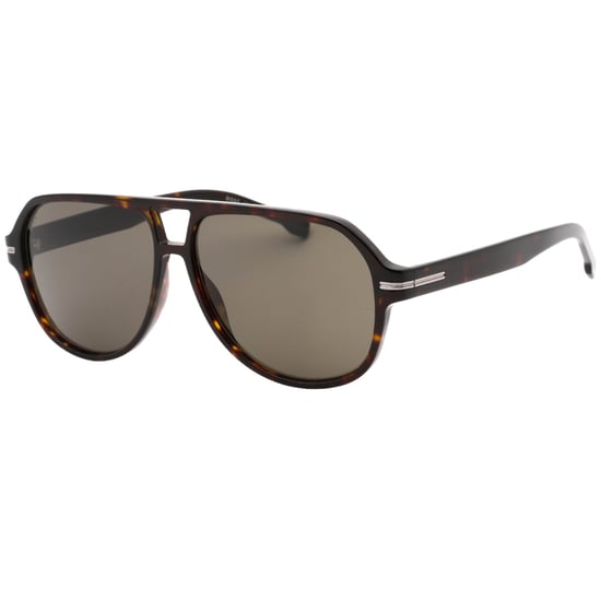 Gafas de sol Hugo Boss Havana con montura marrón y lentes grises - Image 2