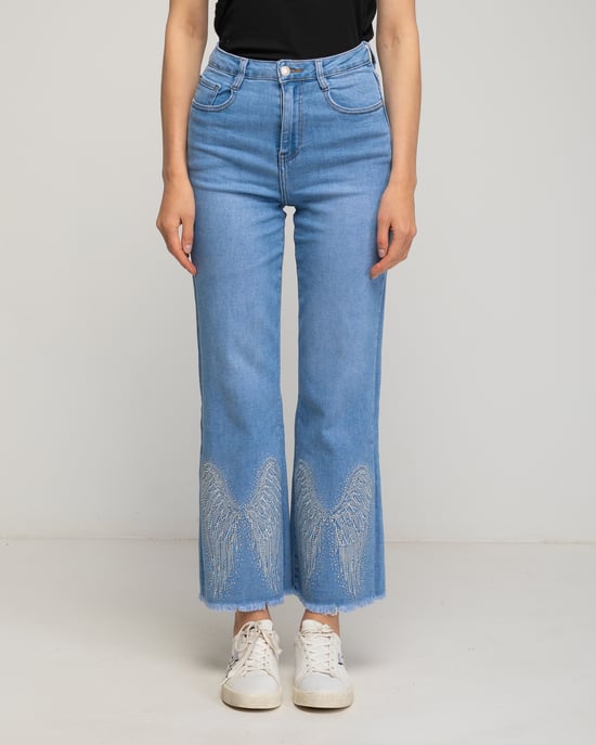 Jeans de tiro alto con abalorios - Image 2