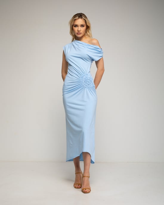 Vestido de cuello asimetrico - Image 2