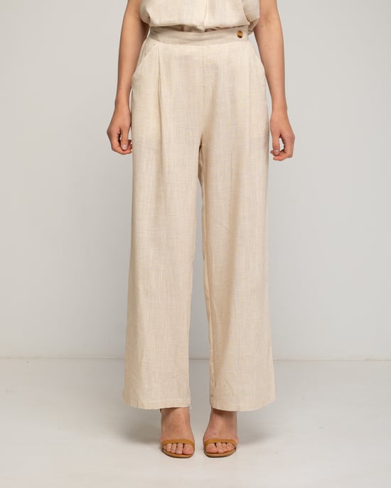 Pantalon recto con cintura fruncida - Image 2