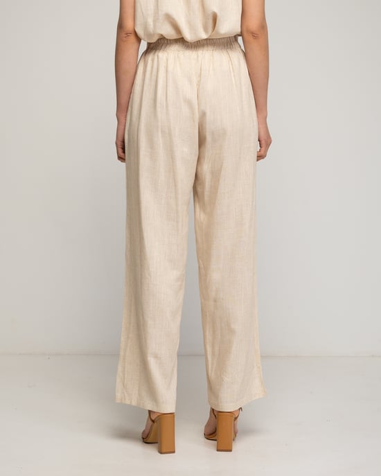 Pantalon recto con cintura fruncida - Image 3