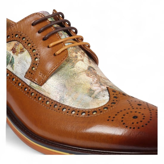 Zapatos de vestir brogue con estampado icónico de cuero marrón para hombre de Justin Reess - Scott - Image 6