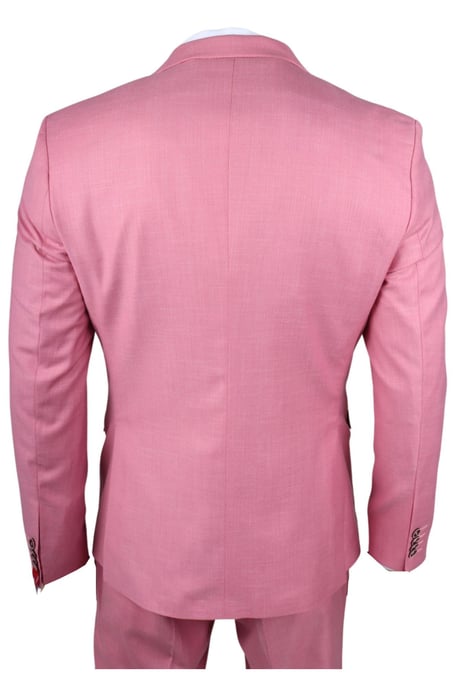 Traje de Fiesta para Hombre de 3 Piezas en Rosa, Ajuste Entallado, Día de Carrera - Image 6