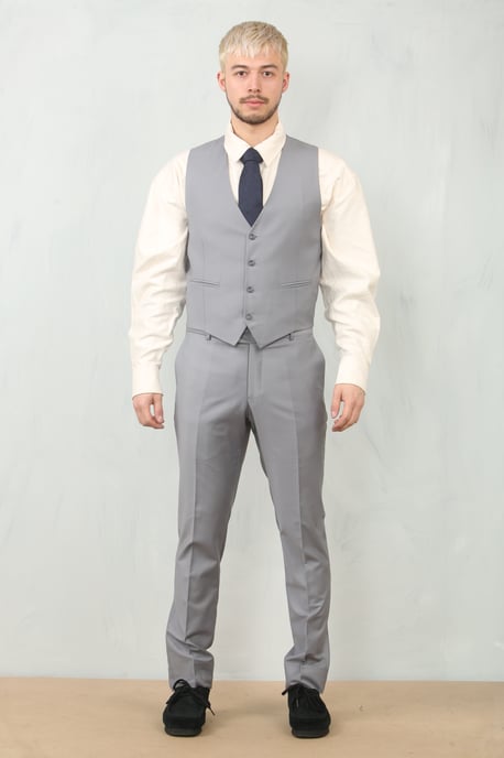 Traje Clásico Formal para Hombre en Gris de 3 Piezas para Prom y Trabajo - Image 4