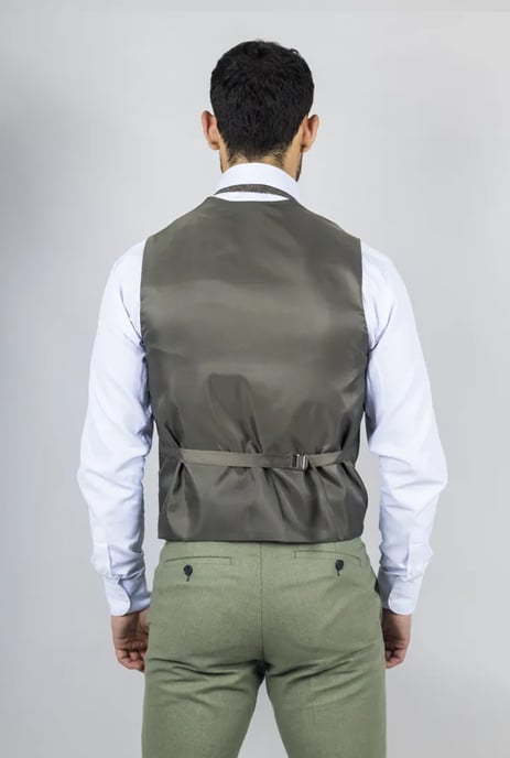 Traje de Verano de Lino de 3 Piezas para Hombre en Ajuste Tailor Fit Sage - Image 5