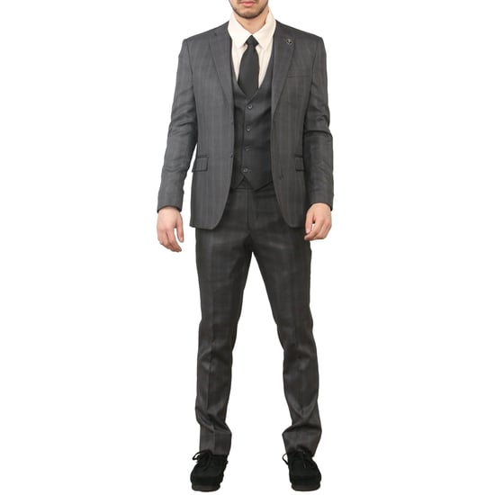 Traje de Trabajo para Hombre de 3 Piezas en Gris Príncipe de Gales - Image 2