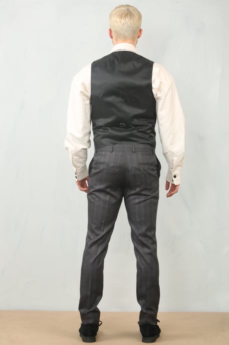 Traje de Trabajo para Hombre de 3 Piezas en Gris Príncipe de Gales - Image 6