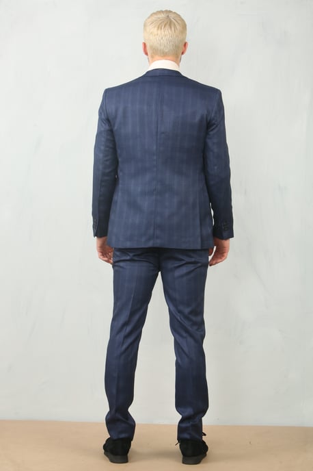 Traje de Trabajo de 3 Piezas para Hombre en Azul Príncipe de Gales - Image 3