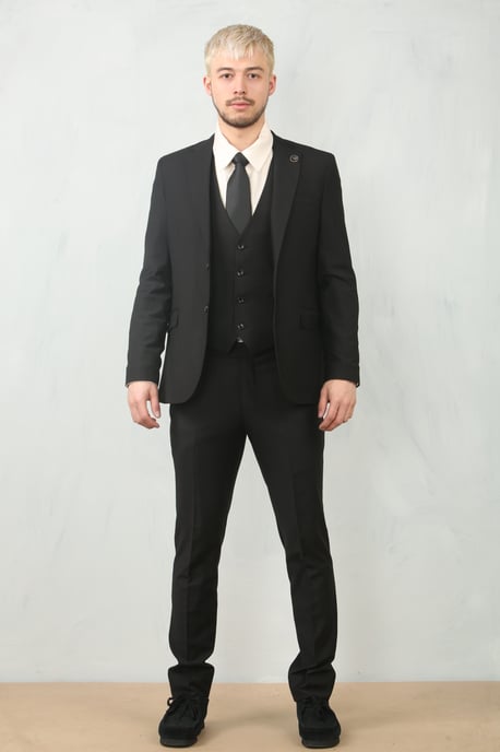 Traje Clásico Formal de 3 Piezas para Hombre en Negro - Ropa de Trabajo - Image 2
