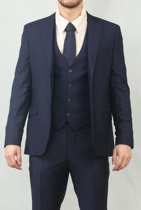 Traje Clásico Formal de Tres Piezas para Hombre en Color Marino - Image 2