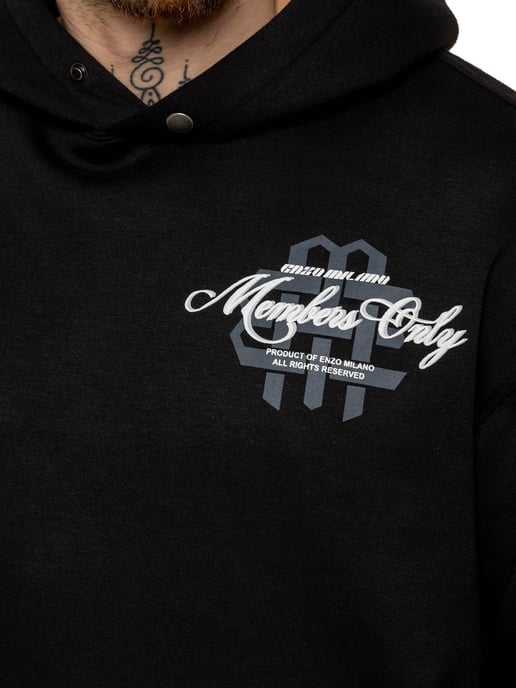 Enzo Milano | Mens Oversized Printed Hoodie - Image 3