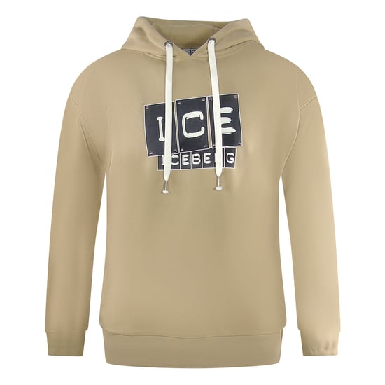 Sudadera con capucha beige con logotipo en bloque llamativo de Ice Iceberg - Image 1