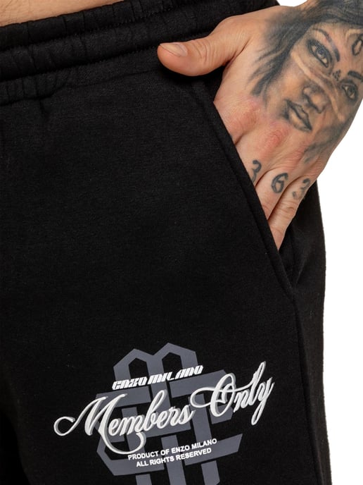 Enzo Milano | Pantalones cortos de forro polar estampados para hombre - Image 3