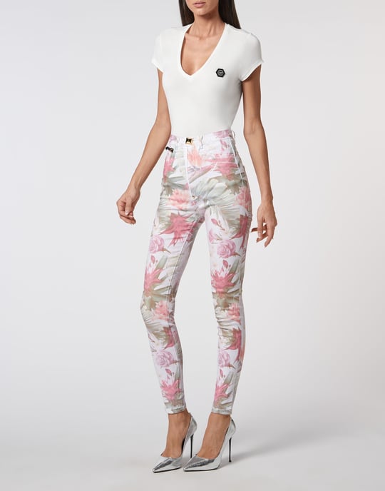 Jegging De Cintura Alta Flowers - Image 4