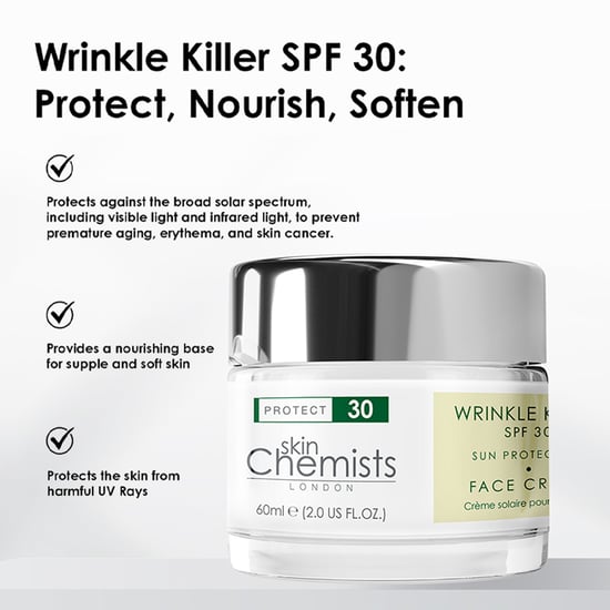 skinChemists Asesor de Arrugas Protector Solar Hidratante Diurno SPF 30 60ml x 2 Paquete Dúo - Image 5