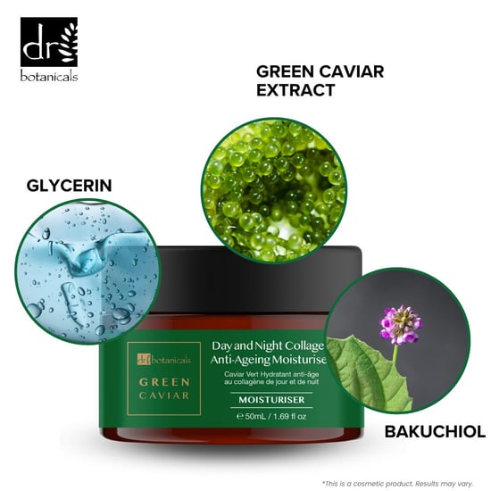 Dr Botanicals Crema Hidratante Antienvejecimiento de Colágeno con Caviar Verde Día y Noche 50ml x 2 Paquete Dúo - Image 3