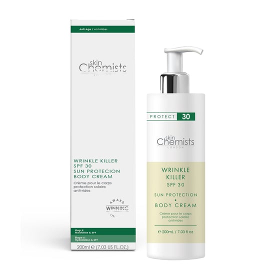 skinChemists Crema Corporal Protector Solar Antiarrugas SPF 30 200ml x 2 Paquete Dúo - Image 3