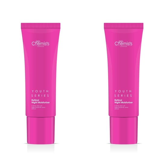 skinChemists Serie Juventud Hidratante Nocturno con Retinol y Bakuchiol 50ml x 2 Paquete Dúo - Image 1