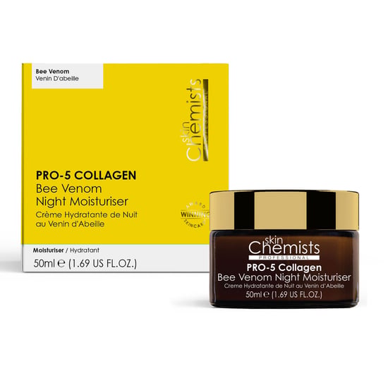 skinChemists Pro-5 Colágeno Veneno de Abeja Crema Hidratante Nocturna 50ml x 2 Paquete Dúo - Image 2