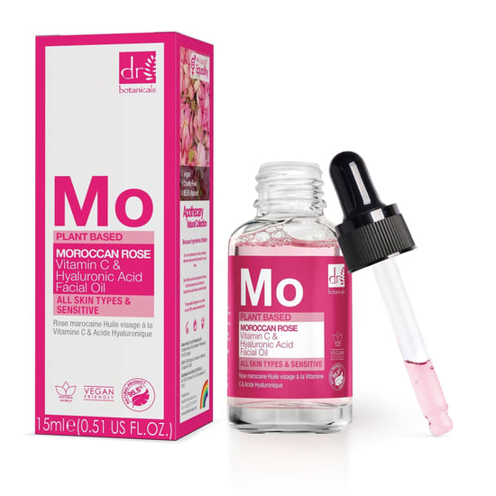 Aceite Facial de Rosa Marroquí Dr Botanicals con Ácido Hialurónico y Vitamina C 15 ml x 2 Paquete Dúo - Image 3