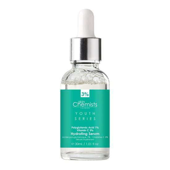 skinChemists Serie Juventud Suero Hidratante Ácido Poliglutámico 1%, Vitamina C 3% 30ml x 2 Paquete Dúo - Image 2
