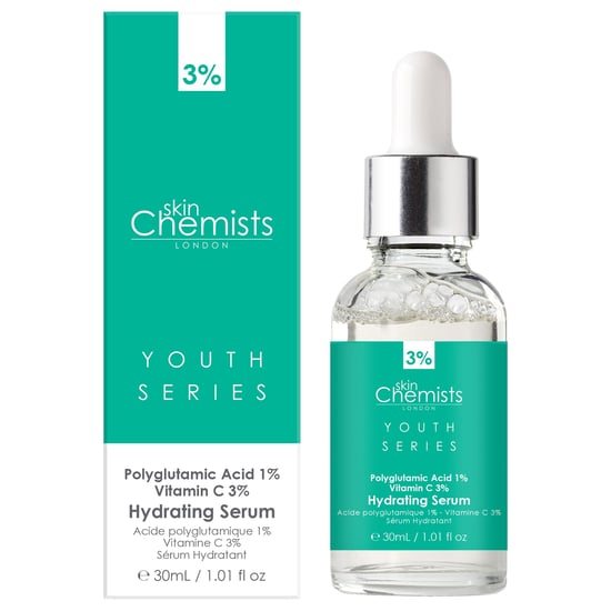 skinChemists Serie Juventud Suero Hidratante Ácido Poliglutámico 1%, Vitamina C 3% 30ml x 2 Paquete Dúo - Image 3