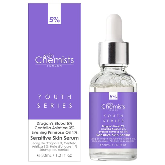 skinChemists Serie Juvenil Suero para Piel Sensible Sangre de Dragón 5%, Centella Asiática 3%, Aceite de Onagra 1% 30ml x 2 Paquete Dúo - Image 3
