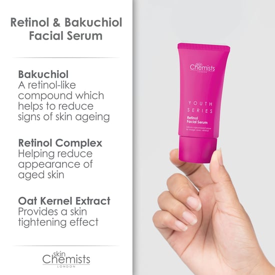 skinChemists Serie Juvenil Suero Facial de Retinol y Bakuchiol 30ml x 2 Paquete Dúo - Image 5
