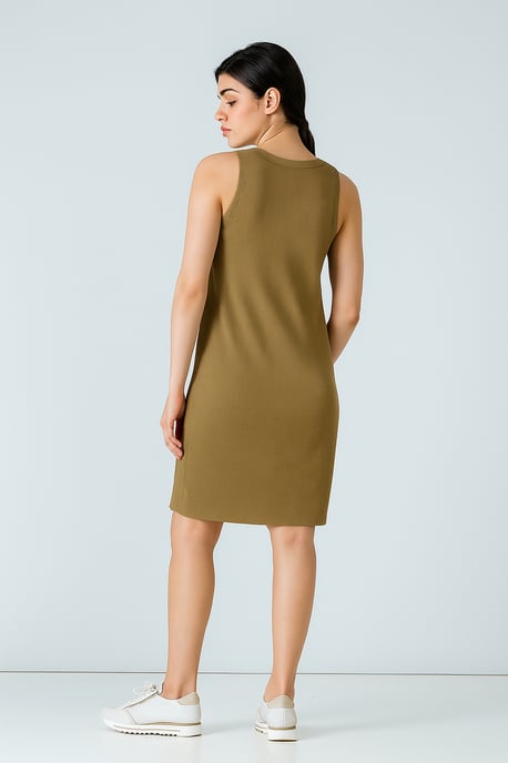 Vestido holgado de jacquard de tencel por encima de la rodilla - Image 3
