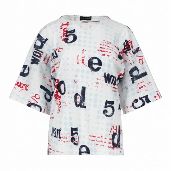 Camiseta extragrande de algodón con estampado ripstop y mangas hasta el codo - Image 1