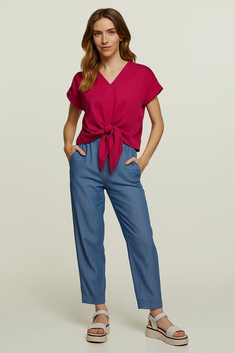 Blusa Lazada en Fucsia – 100% Voile Viscosa - Image 2