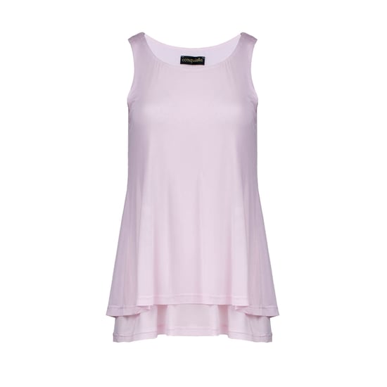 Top tipo túnica en capas de color rosa suave con abertura en la espalda - Image 1