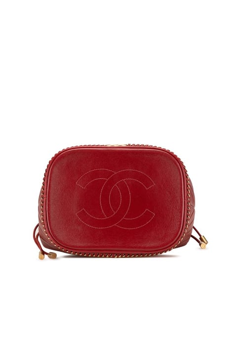 Cubo De Cuero Acolchado Chanel Chevron - Image 2