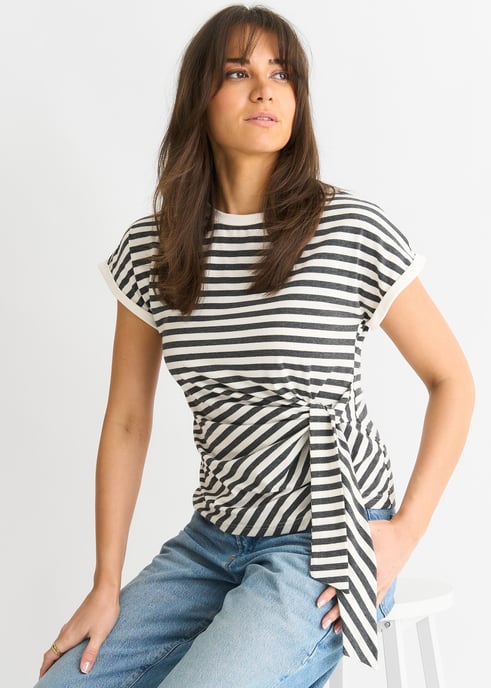 Top gris de rayas elásticas - Image 2