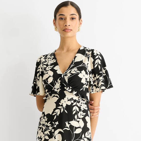 Mono Ruffle V Neck Viscose Midi Dress - Image 2
