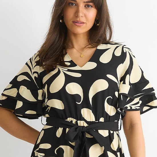 Vestido midi floreado con escote en V y cintura elástica - Image 2