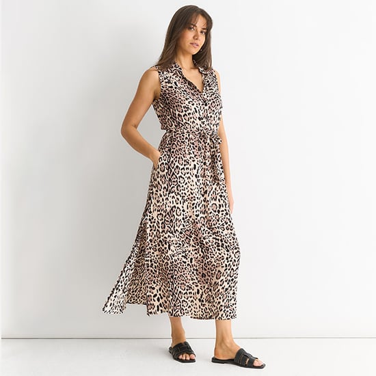 Vestido camisero con bolsillo y estampado animal - Image 3