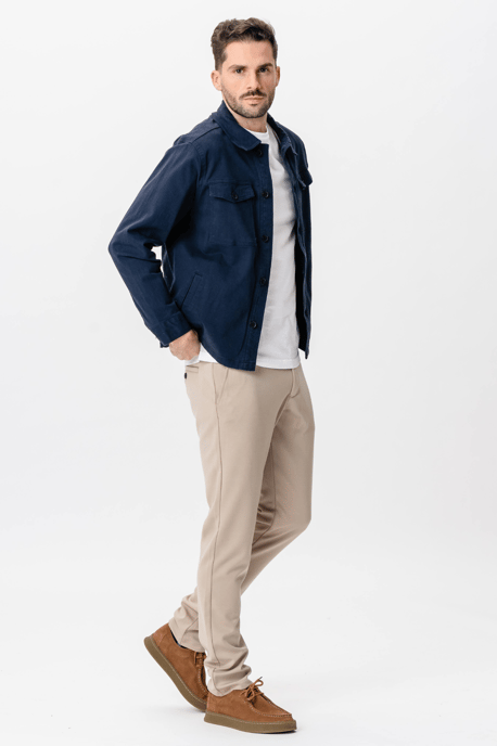 Sobrecamisa de sarga - Azul marino - Image 6