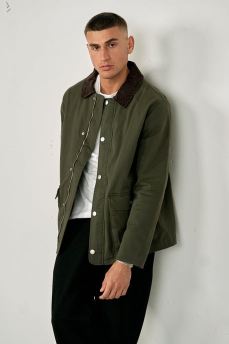 Chaqueta de sarga - Oliva oscuro - Image 2