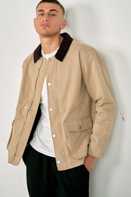 Chaqueta de sarga - Arena oscura - Image 3