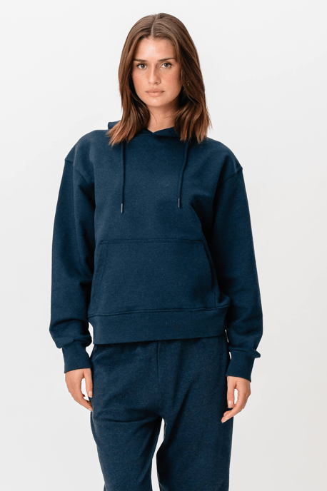 Sudadera con capucha pesada - Azul marino jaspeado - Image 1